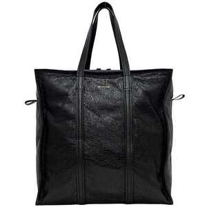 Balenciaga Tote Bag Bazaar Shopper Black Leather Shoulder Zipper Logo Business